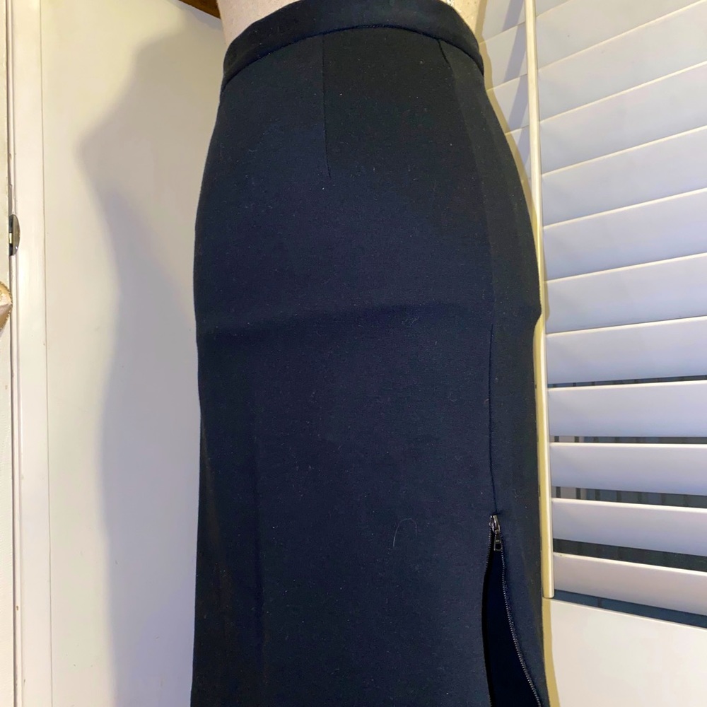 Black wool jersey -pencil skirt